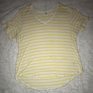Women’s Yellow and White Stripped T-Shirt!